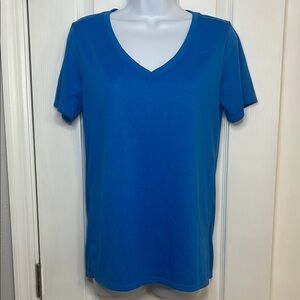 Nike Dri Fit  Blue Athletic Cut Short Sleeve T-Shirt